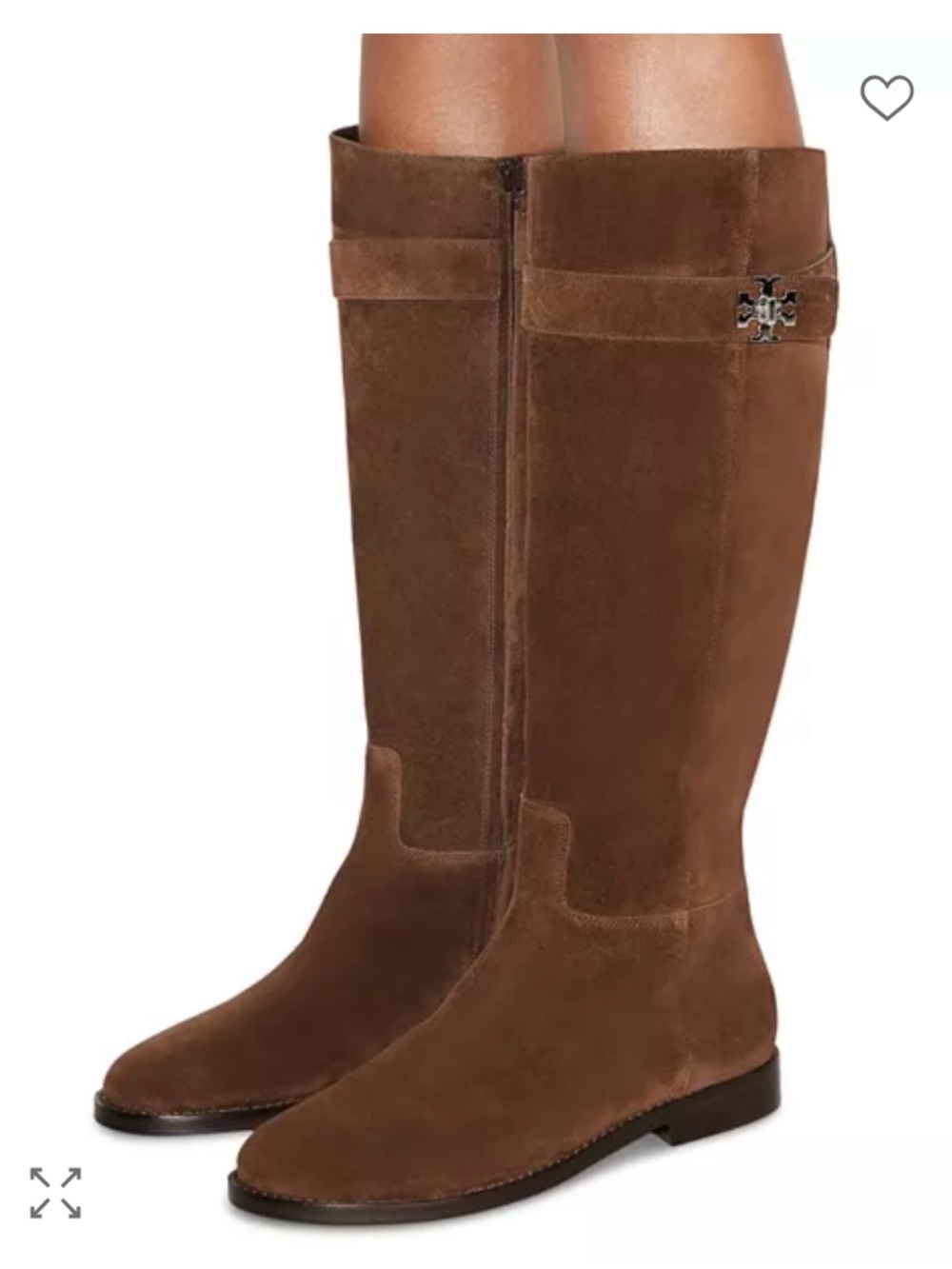 Tory Burch Brown T Lock Suede Riding Boots - Size 9